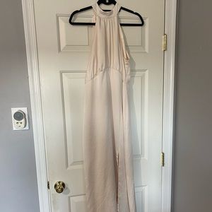 EXPRESS SATIN HALTER MAXI DRESS